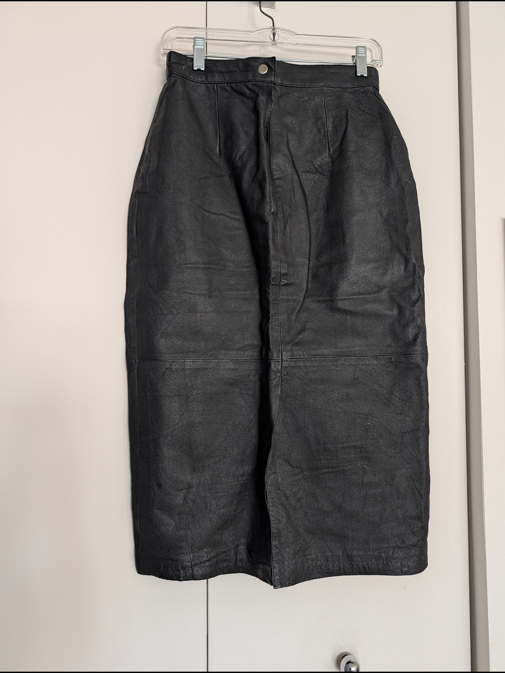 Black Leather Pencil Skirt
